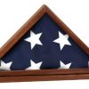 16 1/4" x 8 1/4" Genuine Walnut Flag Display Case with Base Attached