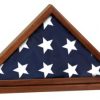 25 1/2" x 12 3/4" Genuine Walnut Flag Display Case with Base Attached