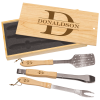 3 Piece BBQ Set in Wooden Pine Box