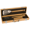 3 Piece Bamboo BBQ Set in Bamboo Case