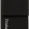 Black/Silver Leatherette Double Pen Case 6 1/2" x 2"