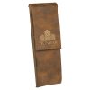 Rustic/Gold Leatherette Double Pen Case 6 1/2" x 2"