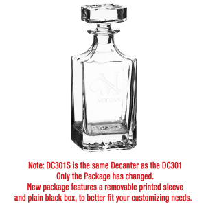 Custom Decanter Square or Round options with gift box