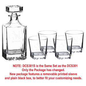 Custom Decanter Set With Four Glasses in gift box