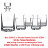 850ml Round Glass Decanter Set with Four DG401S 9 oz. Glasses in a Black Gift Box with Printed Paper Sleeve