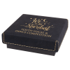 3 1/2" x 3 1/2" Black/Gold Medal Box with Leatherette Lid