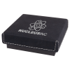 3 1/2" x 3 1/2" Black/Silver Medal Box with Leatherette Lid