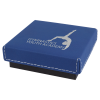 3 1/2" x 3 1/2" Blue/Silver Medal Box with Leatherette Lid