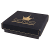4" x 4" Black/Gold Medal Box with Leatherette Lid