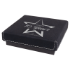 4" x 4" Black/Silver Medal Box with Leatherette Lid
