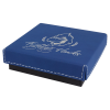 4" x 4" Blue/Silver Medal Box with Leatherette Lid