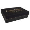 7 3/8" x 5 3/4" Black/Gold Gift Box with Leatherette Lid
