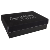 7 3 8" x 5 3/4" Black/Silver Gift Box with Leatherette Lid