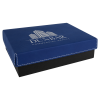7 3/8" x 5 3/4" Blue/Silver Gift Box with Leatherette Lid
