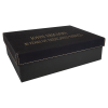 9 3/4" x 7" Black/Gold Gift Box with Leatherette Lid