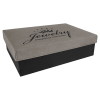 9 3/4" x 7" Gray Gift Box with Leatherette Lid
