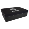 9 3/4" x 7" Black/Silver Gift Box with Leatherette Lid