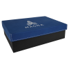 9 3/4" x 7" Blue/Silver Gift Box with Leatherette Lid