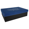 11 3/4" x 7 3/4" Blue/Silver Gift Box with Leatherette Lid