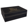 8" x 6 3/8" Black/Gold Leatherette Premium Gift Box