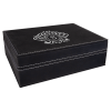 8" x 6 3/8" Black/Silver Leatherette Premium Gift Box