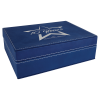 8" x 6 3/8" Blue/Silver Leatherette Premium Gift Box