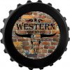 3" Black Magnetic Bottle-Cap Shaped Opener W/2" Inser