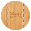 9 3/4" Round Bamboo Cutting Board with Butcher Block Inlay