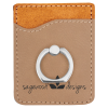 Light Brown Leatherette Phone Wallet With Silver Rin