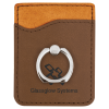 Dark Brown Leatherette Phone Wallet With Silver Ring