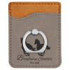 Gray Leatherette Phone Wallet With Silver Ring
