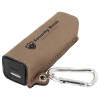 Light Brown Leatherette 2200 Mah Power Bank With Usb