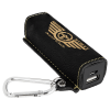 Black/Gold Leatherette 2200 Mah Power Bank With Usb