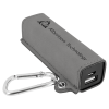 Gray Leatherette 2200 Mah Power Bank With Usb Cord