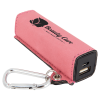 Pink Leatherette 2200 Mah Power Bank With Usb Cord