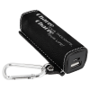 Black/Silver Leatherette 2200 Mah Power Bank With Us