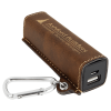 Rustic/Gold Leatherette 2200 Mah Power Bank With Usb