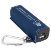 Blue/Silver Leatherette 2200 Mah Power Bank With Usb