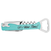 Teal Leatherette Wine Bottle Opener