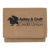 3" X 4" Light Brown Leatherette Trifold Wallet