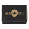 3" X 4" Black/Gold Leatherette Trifold Wallet