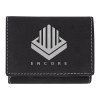 3" X 4" Black/Silver Leatherette Trifold Wallet