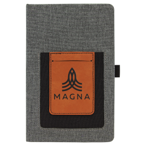 Leatherette Journal with Cell/Card Slot