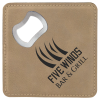 Light Brown Laserable Leatherette Bottle Opener Coaster
