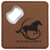 Dark Brown Laserable Leatherette Bottle Opener Coaster