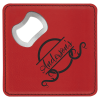 Red Laserable Leatherette Bottle Opener Coaster