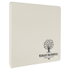 White Laserable Leatherette 3 Ring Binder with 1" Slant DRings 10 1/2" x 11 1/2"