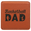 4" X 4" Square Basketball Leatherette Coaster
