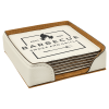 4" X 4" White Square Leatherette 6-Coaster Set