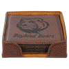 4" X 4" Football Square Leatherette 6-Coaster Set